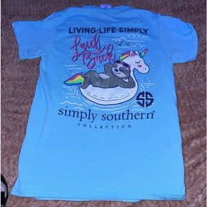 Simply Southern blue T shirt.